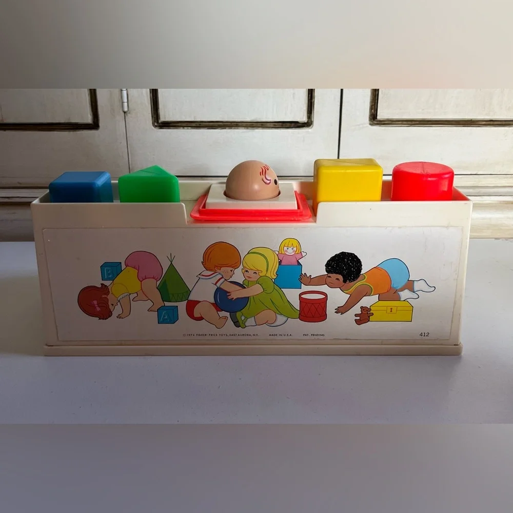 Vintage 1974 Fisher Price Shape Sorter Toy preschool color manipulative play